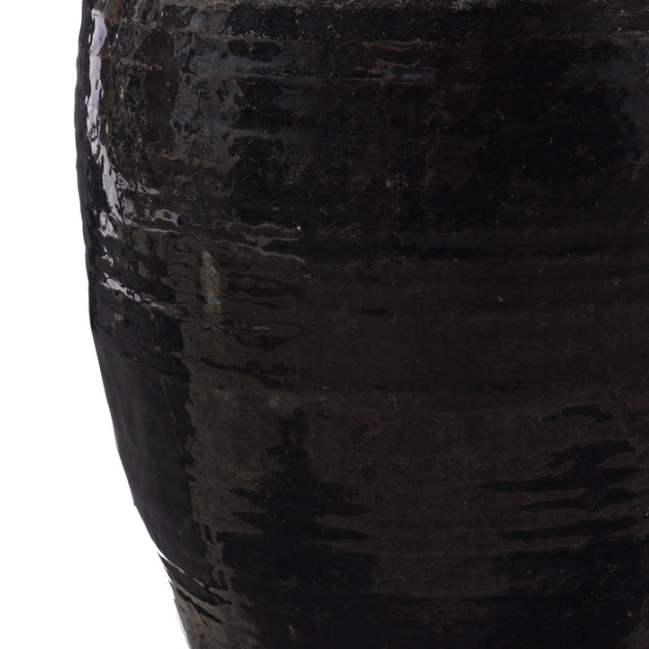 Texture Detail From Storage Jar With Black Glaze From Shanxi - 19thC | Indigo Antiques