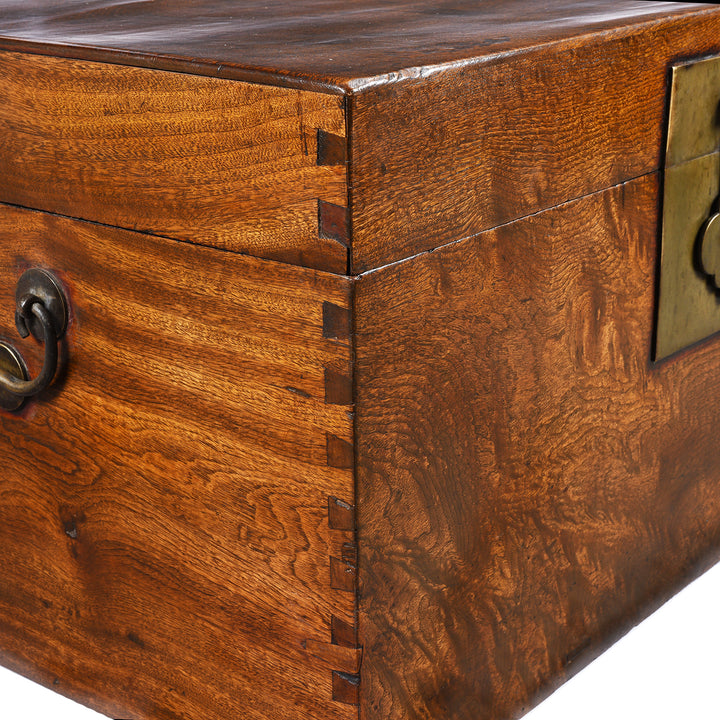 Corner Detail From Antique Chinese Camphor Chest From Tianjin - 19thC | Indigo Antiques