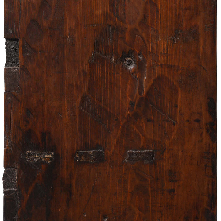 Side View Of Two Tone Painted Torkham Cabinet From Tibet - 18thC | Indigo Antiques