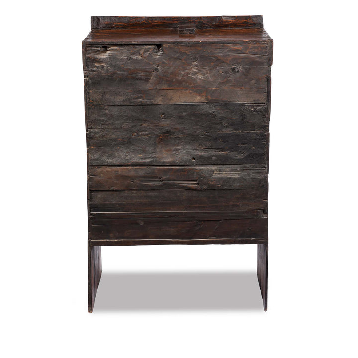 Reverse Of Two Tone Painted Torkham Cabinet From Tibet - 18thC | Indigo Antiques