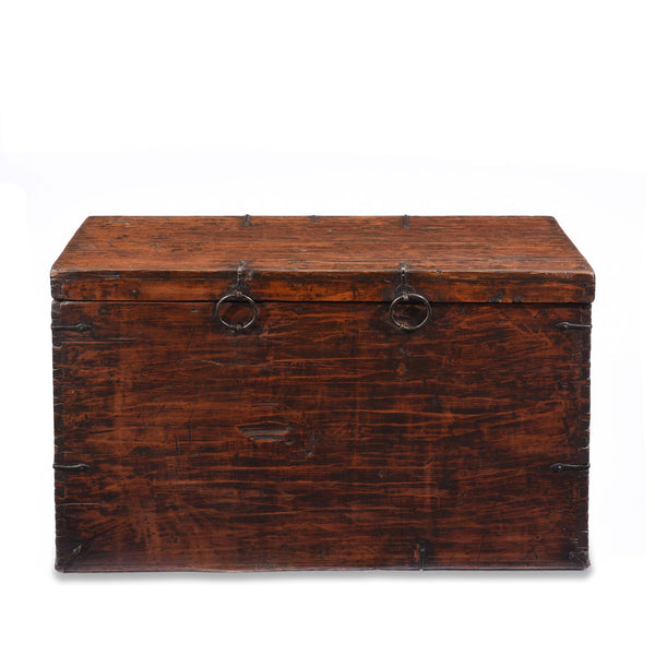 Painted Zeeba Chest From Tibet - Late 18thC