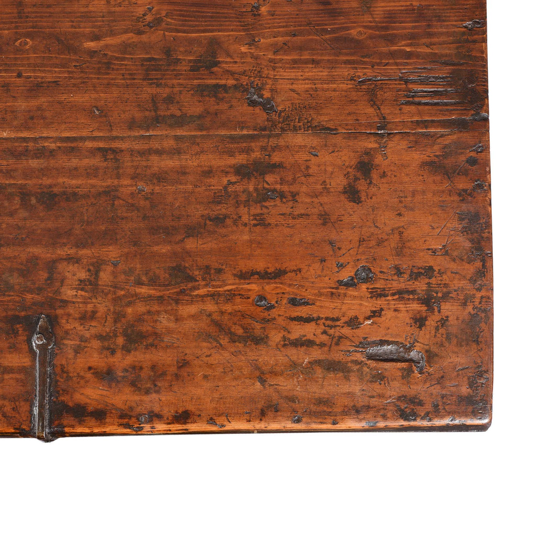 Corner View From Above Painted Zeeba Chest From Tibet - Late 18thC | Indigo Antiques