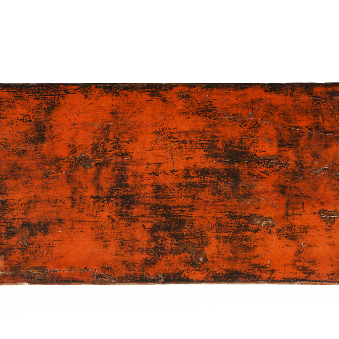 Top Of Painted Chinese Walnut Bench - 19thC From Jiangxi Province | Indigo Antiques