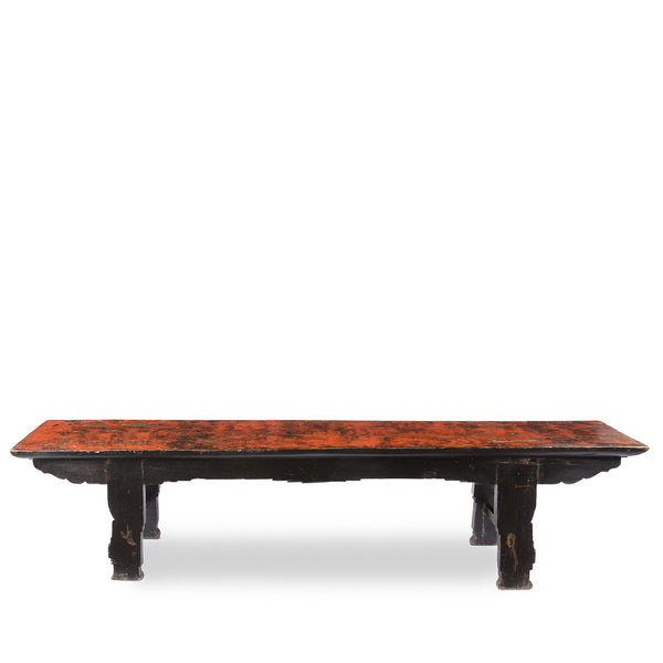 Lacquer Chinese Bench From Jiangxi Province - 19thC