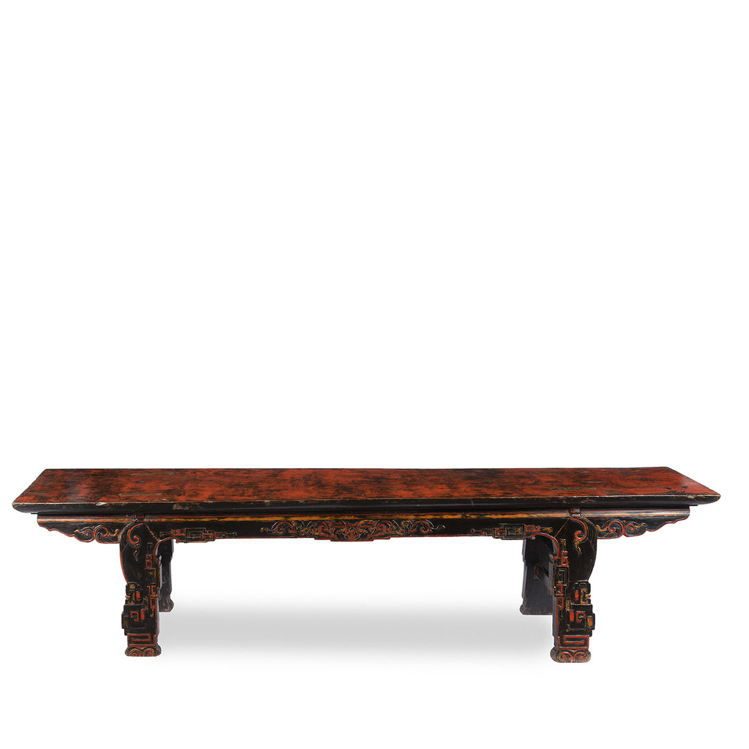 Painted Chinese Walnut Bench - 19thC From Jiangxi Province | Indigo Antiques