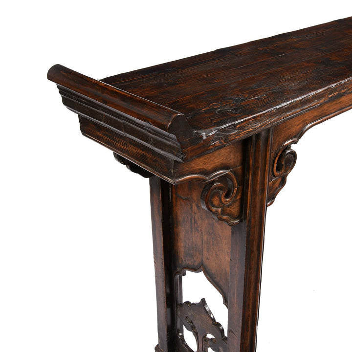 Table End Detail From Chinese Altar Table - Cedar - 19thC | Indigo Antiques