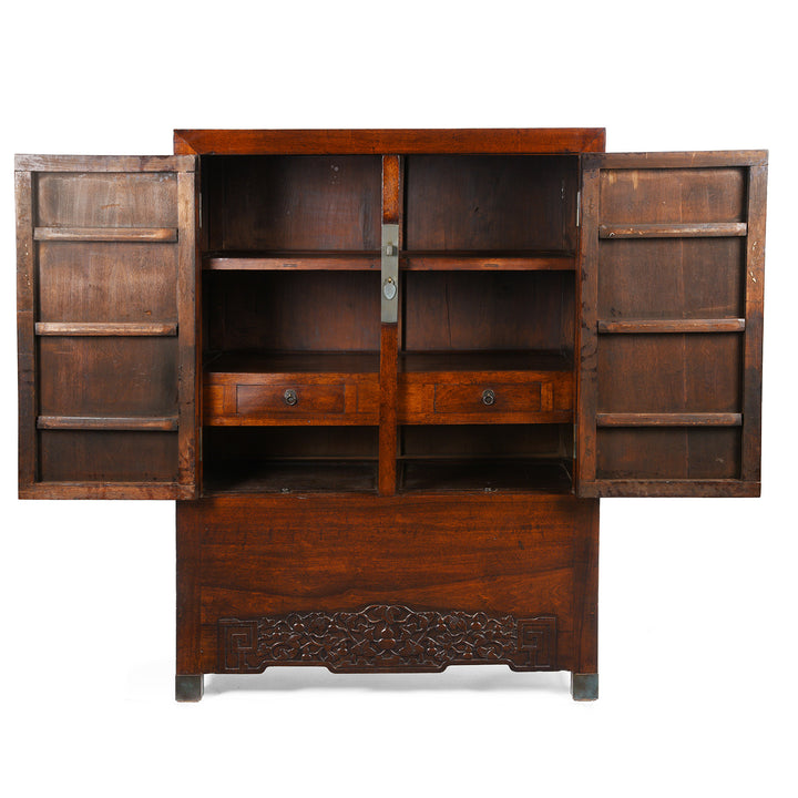 Open Doors View Of Catalpa Wood Ming Style Cabinet From Peking - 19thC | Indigo Antiques