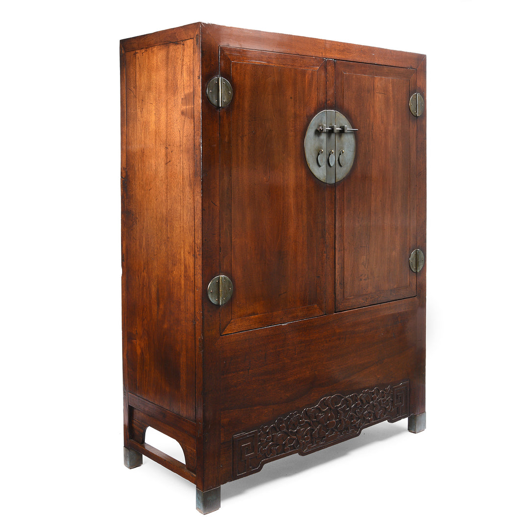Angled View Of Catalpa Wood Ming Style Cabinet From Peking - 19thC | Indigo Antiques