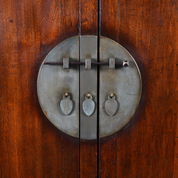 Locking Plate Detail From Catalpa Wood Ming Style Cabinet From Peking - 19thC | Indigo Antiques