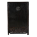 Chinese Black Lacquer Cabinet From Shanxi - 19thC