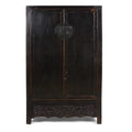Chinese Black Lacquer Cabinet From Shanxi - 19thC
