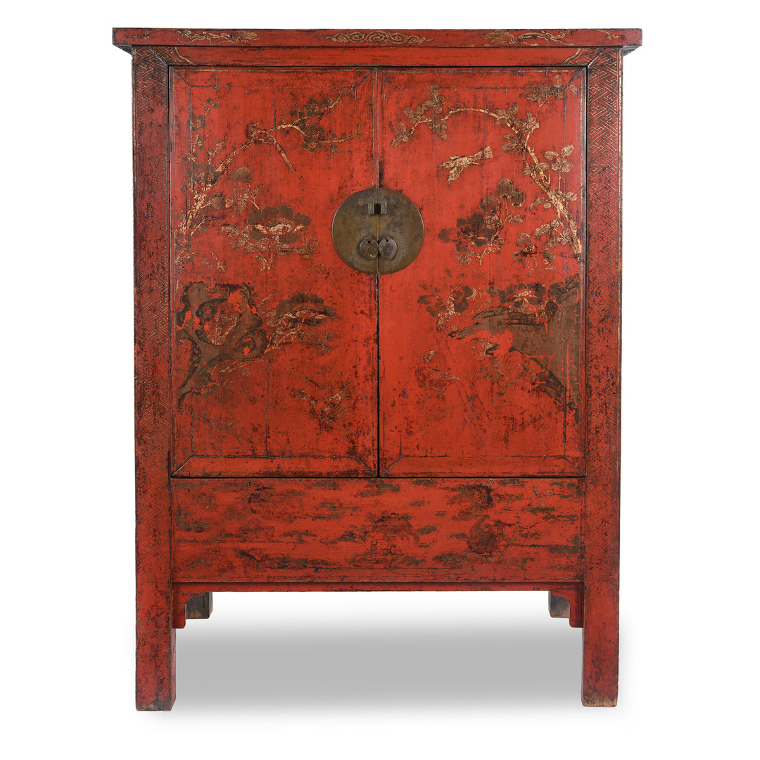 Red Lacquer Wedding Cabinet - 19thC | Indigo Antiques