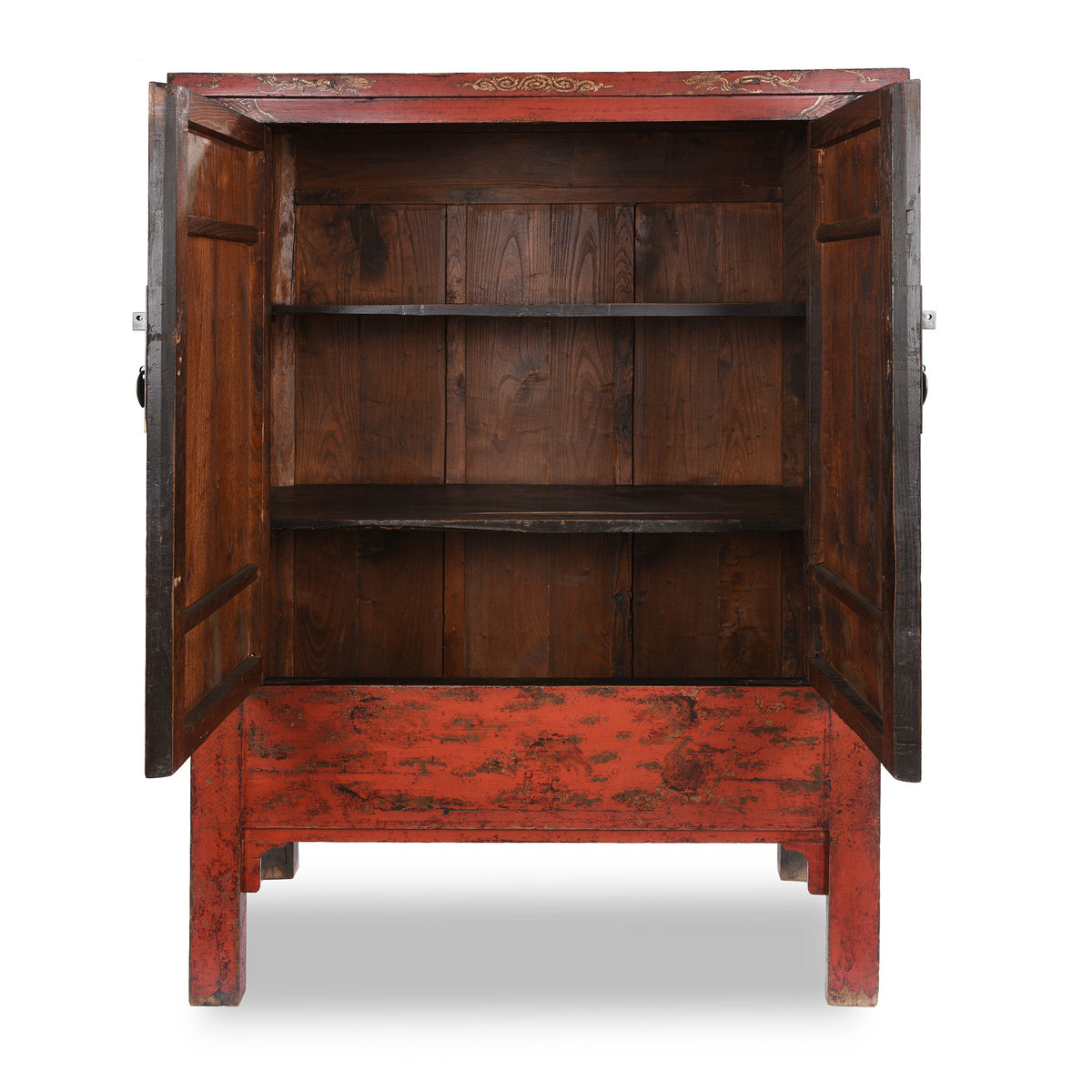 Interior Of Red Lacquer Wedding Cabinet - 19thC | Indigo Antiques