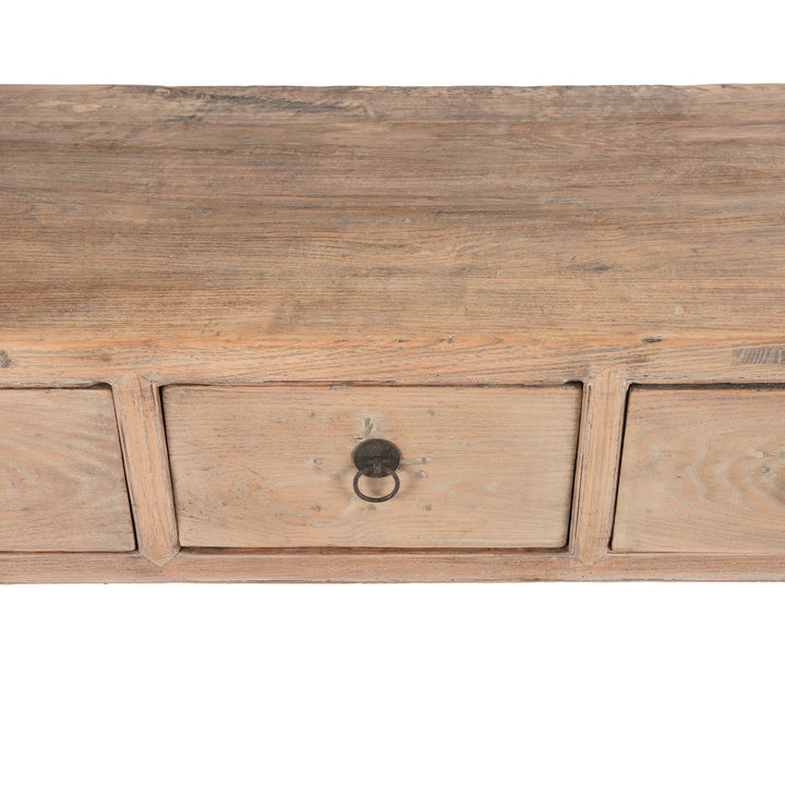 Top Detail from an antique Chinese Bleached Elm Console Table From Shanxi - 19thC | Indigo Antiques