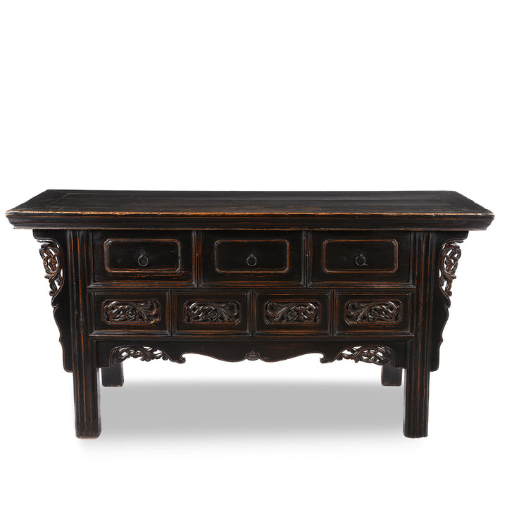 Black Lacquer 7 Drawer Sideboard - 19thC | Indigo Antiques