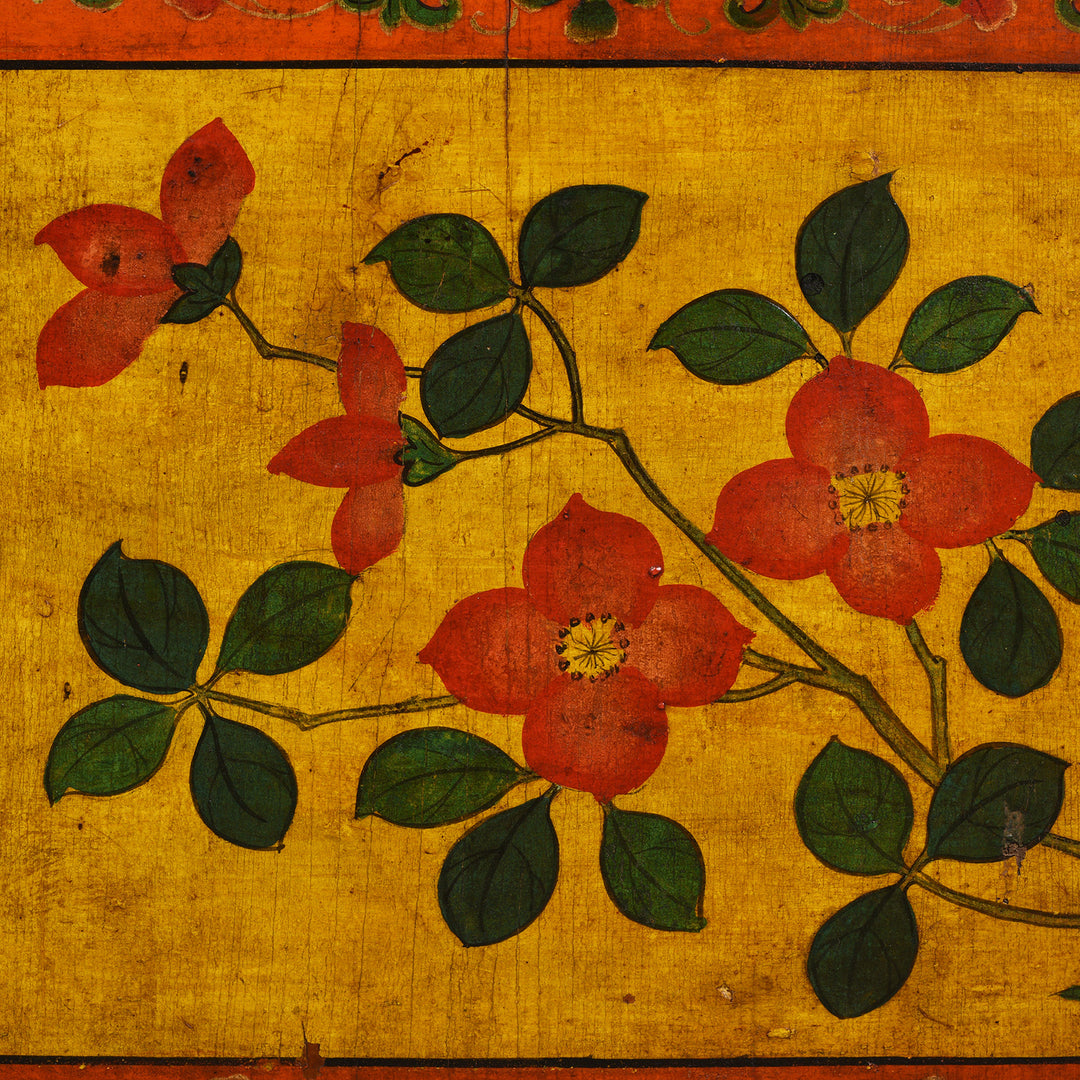 Painting Detail From Antique Tibetan Altar Cabinet With Original Painting - 19thC | Indigo Antiques