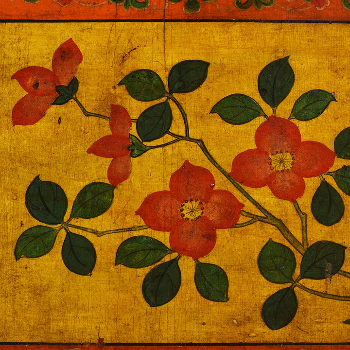 Painting Detail From Antique Tibetan Altar Cabinet With Original Painting - 19thC | Indigo Antiques