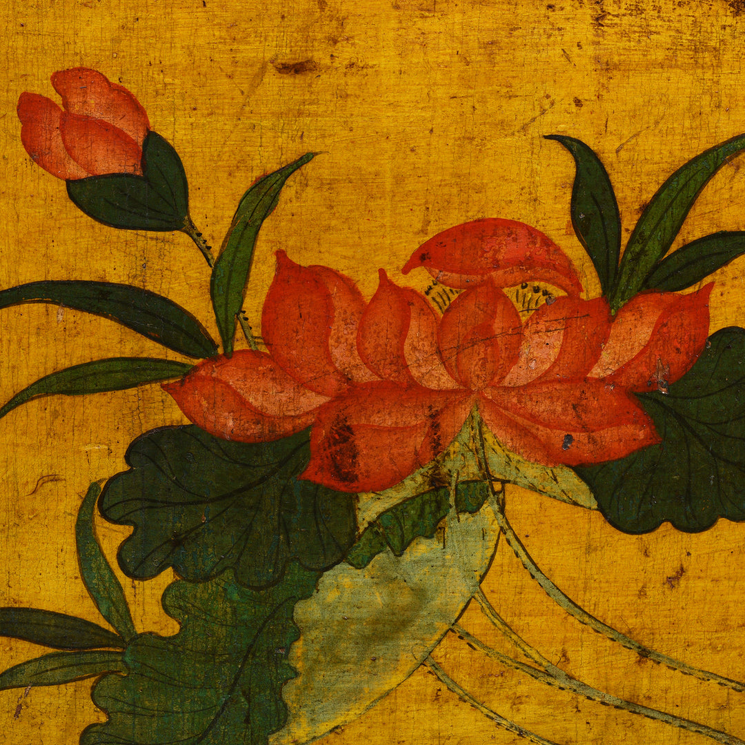 Painting Detail From Antique Tibetan Altar Cabinet With Original Painting - 19thC | Indigo Antiques
