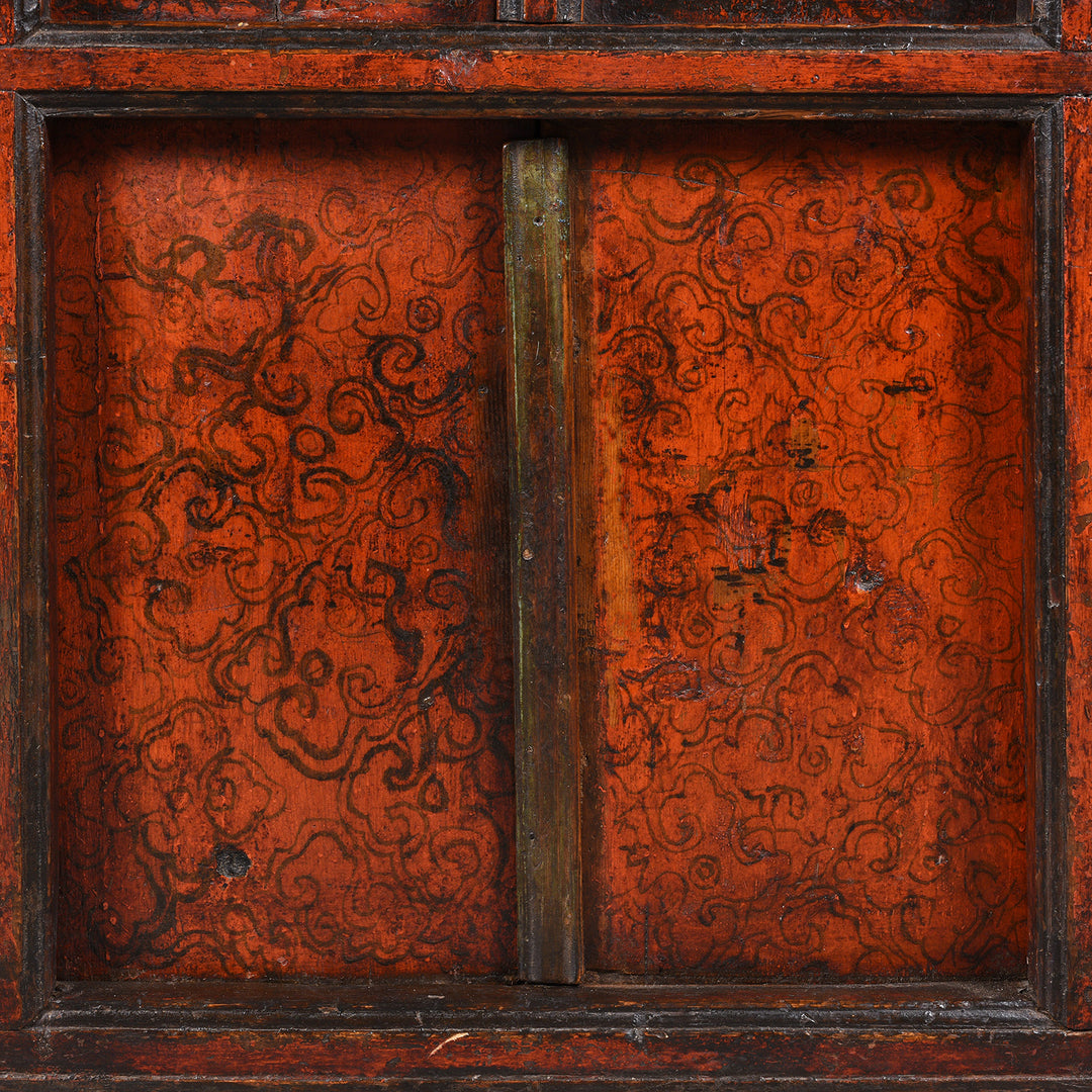 Detail From Tibetan Altar Cabinet With Original Painting - 19thC | Indigo Antiques