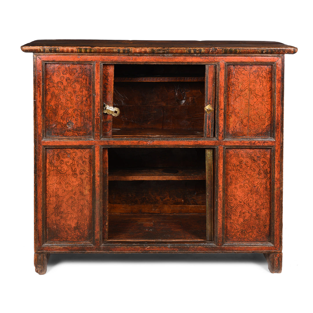 Interior Of Tibetan Altar Cabinet With Original Painting - 19thC | Indigo Antiques