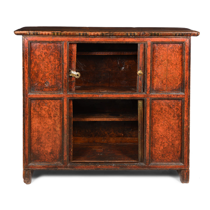 Interior Of Tibetan Altar Cabinet With Original Painting - 19thC | Indigo Antiques
