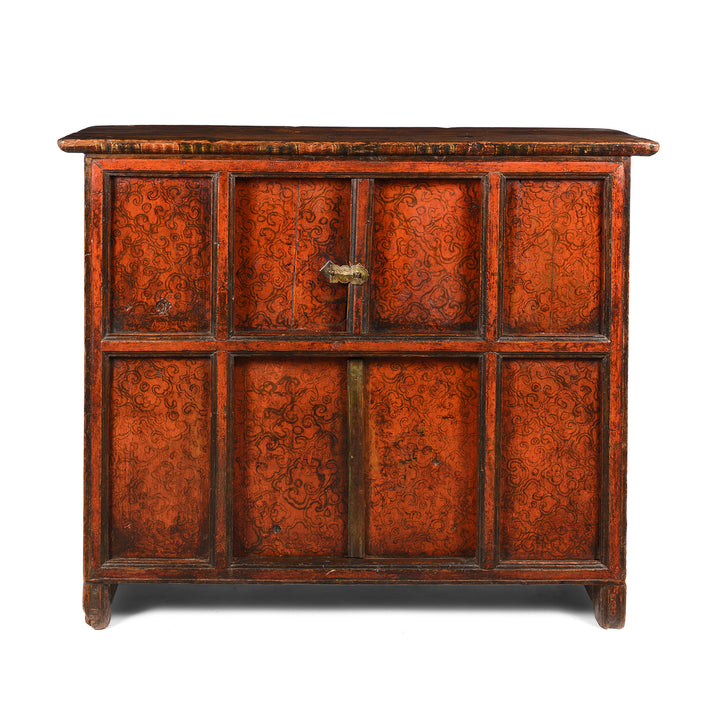 Tibetan Altar Cabinet With Original Painting - 19thC | Indigo Antiques