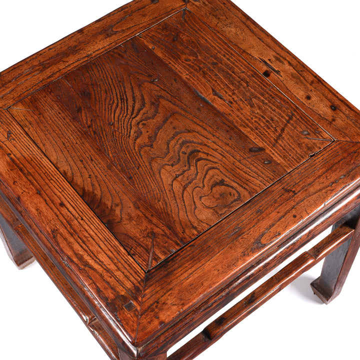 Surface Of Option 1 From Pair Of Chinese Elm Square Side Tables  - 19thC | Indigo Antiques