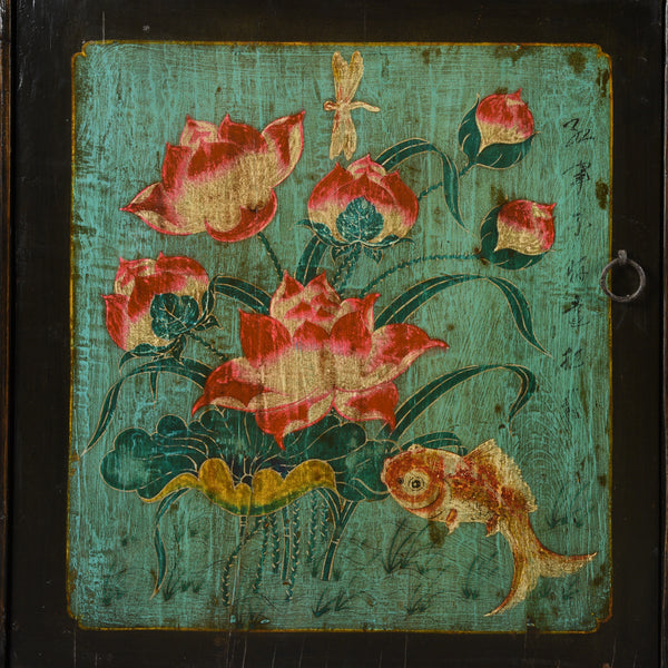 Painted Sideboard From Mongolia - Ca 1930's