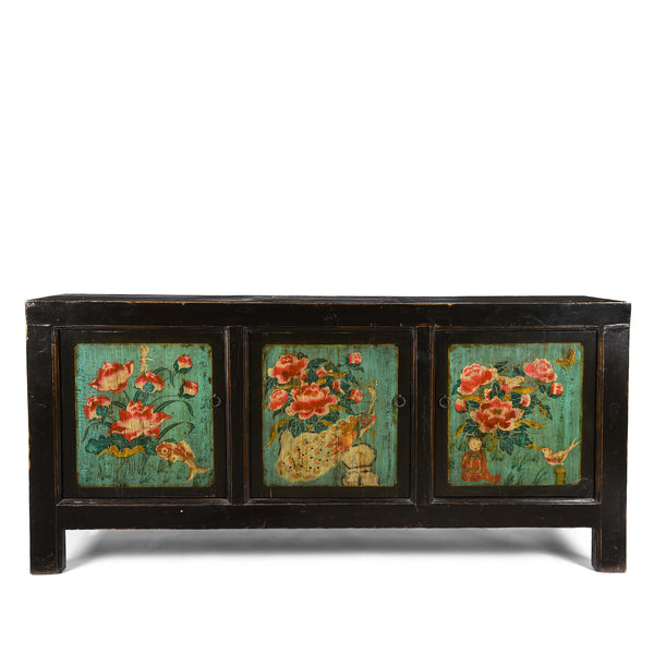 Painted Sideboard From Mongolia - Ca 1930's