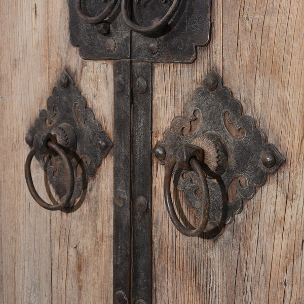 Iron Bound Elm Doors From Shanxi Province - 19thC