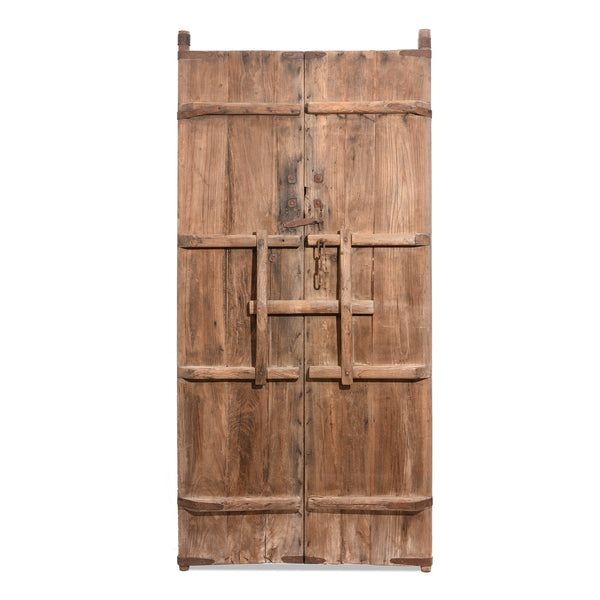 Iron Bound Elm Doors From Shanxi Province - 19thC