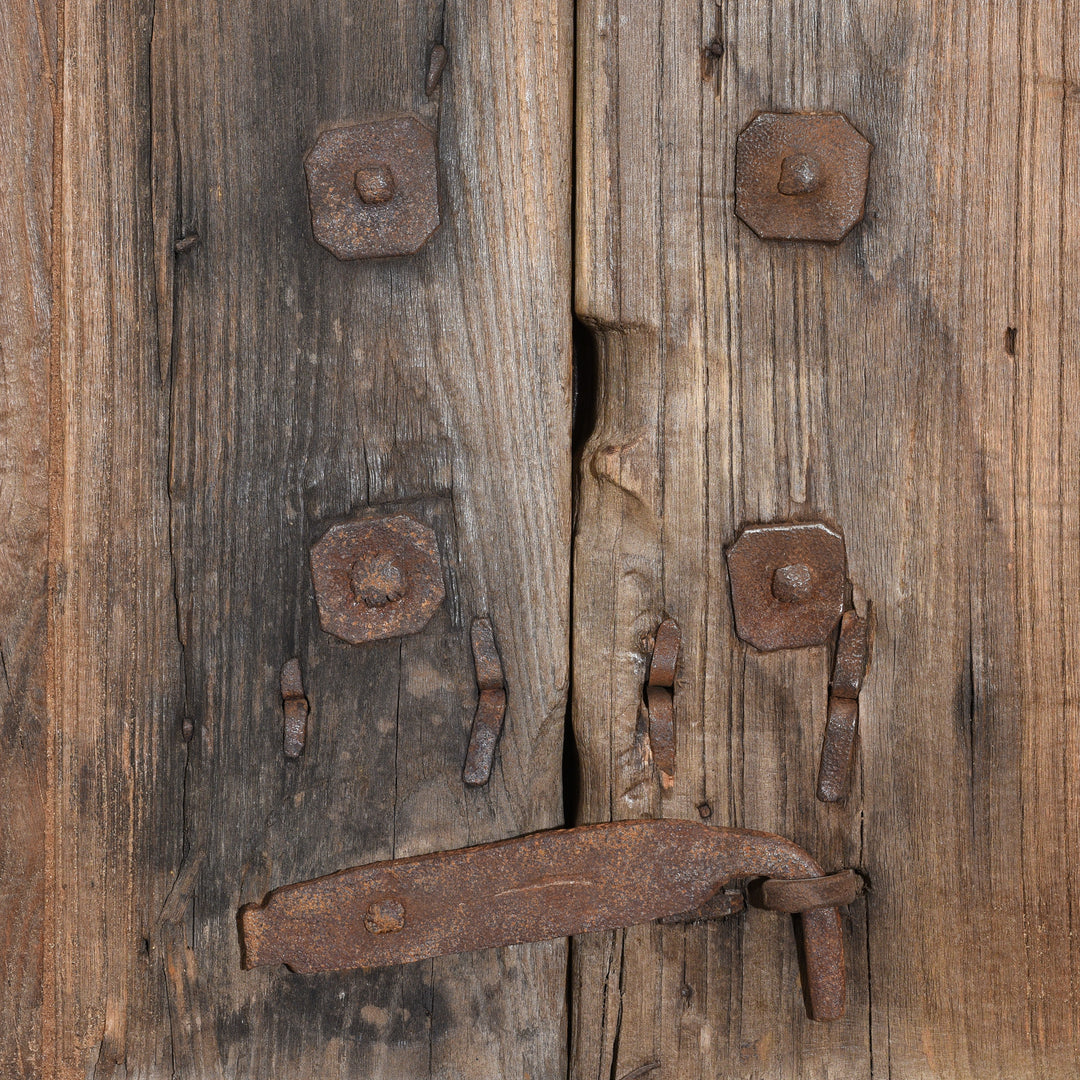 Detail From Reverse Of Iron Bound Elm Doors From Shanxi Province - 19thC | Indigo Antiques