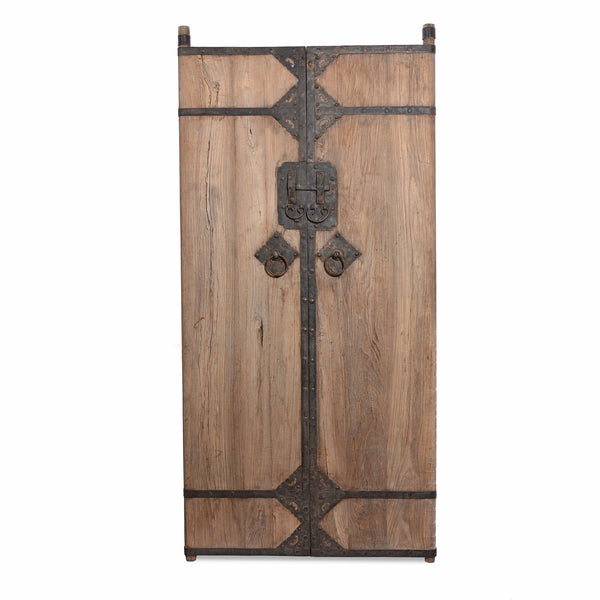 Iron Bound Elm Doors From Shanxi Province - 19thC