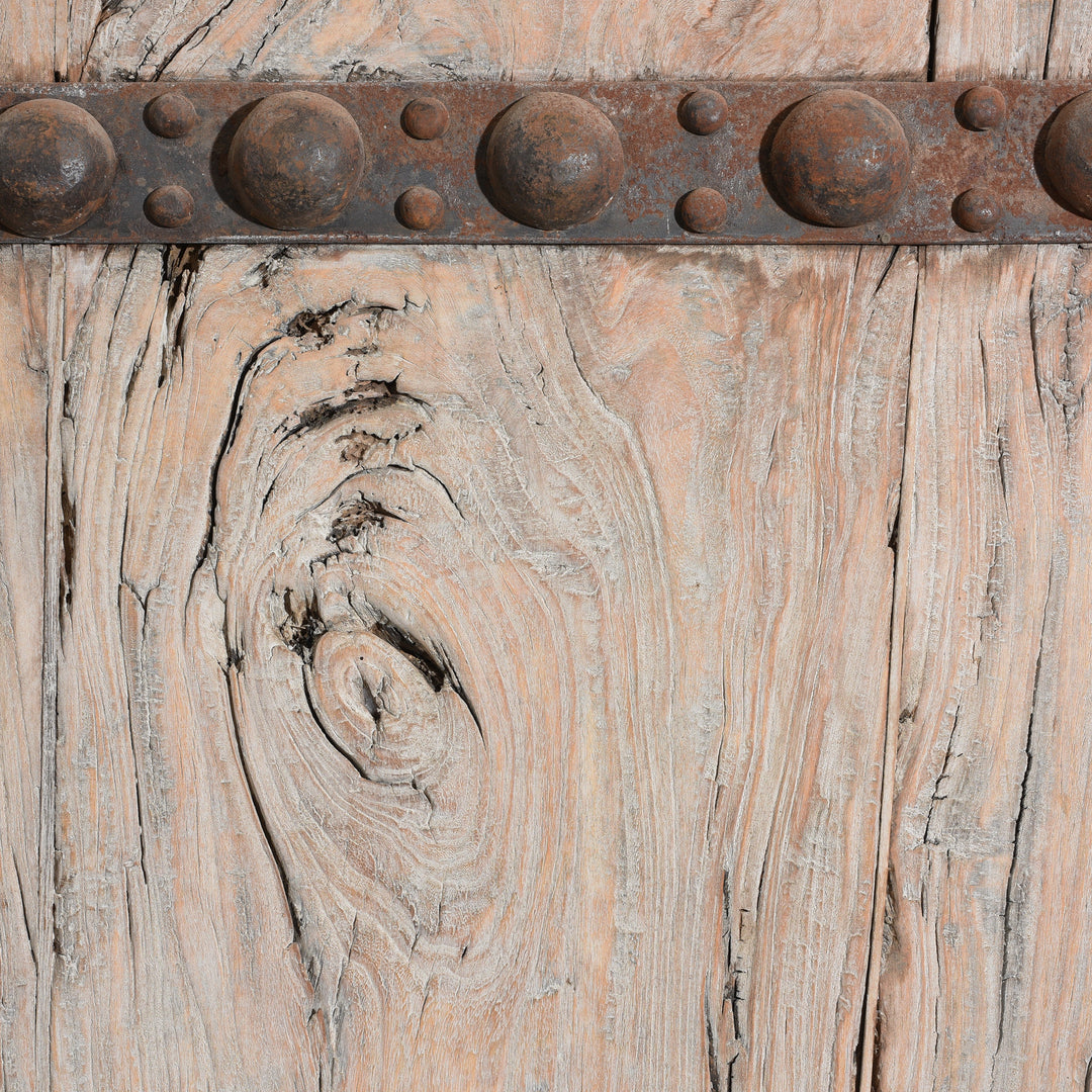 Wood & Iron Detail From Iron Bound Elm Doors From Shanxi Province - 19thC | Indigo Antiques
