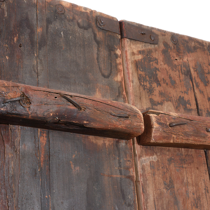 Detail From Reverse Of Iron Bound Elm Doors From Shanxi Province - 19thC | Indigo Antiques