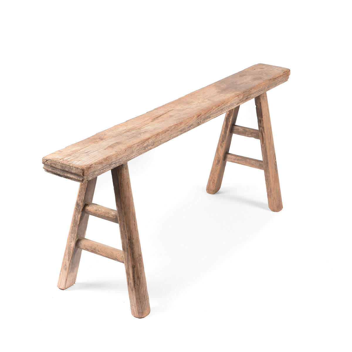 Angled View Of Antique Chinese Spring Bench From Shanxi Province - 19thC | Indigo Antiques