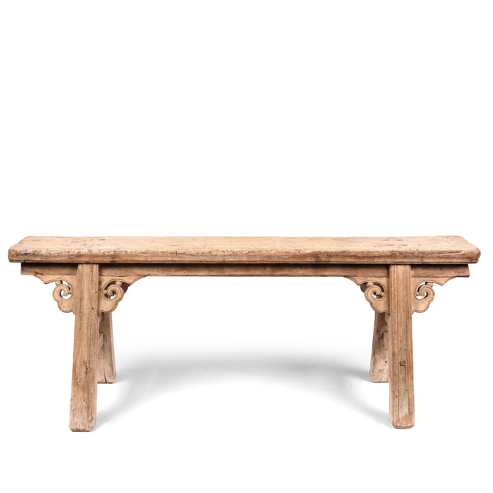 Antique Chinese Elm Spring Bench - Shanxi Province - 19thC | Indigo Antiques