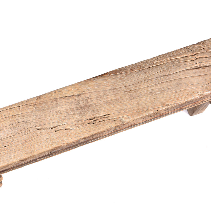 Top View Of Chinese Elm Spring Bench - Shanxi Province - 19thC | Indigo Antiques