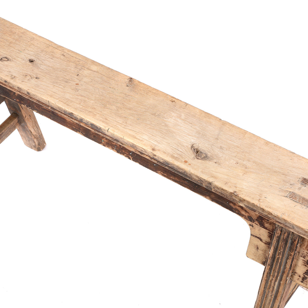 Top Down View Of Spring Bench - Elm from Shanxi Province - 19thC | Indigo Antiques