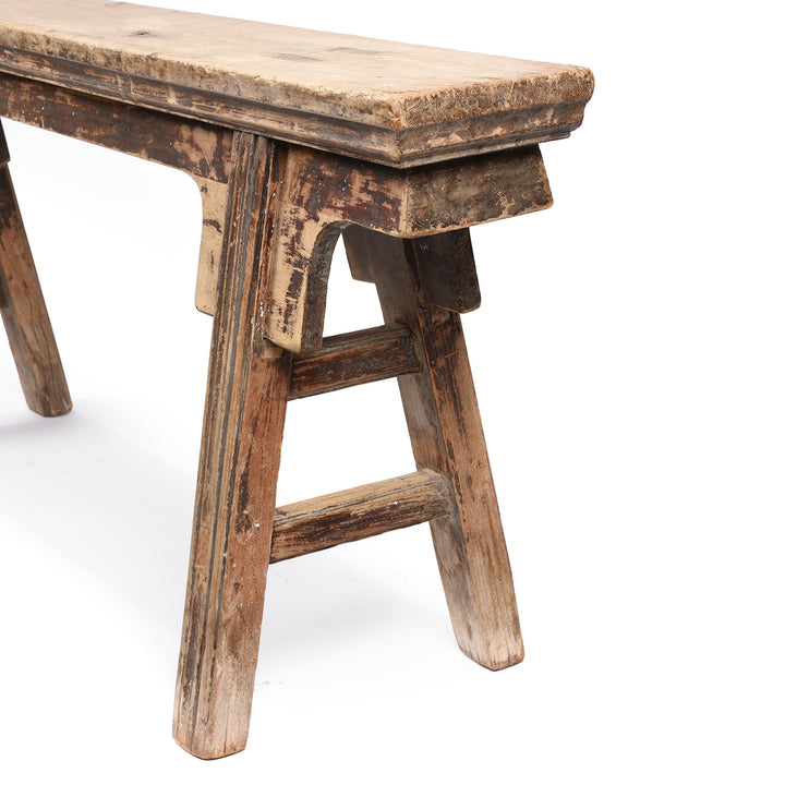 End View Of Spring Bench - Elm from Shanxi Province - 19thC | Indigo Antiques