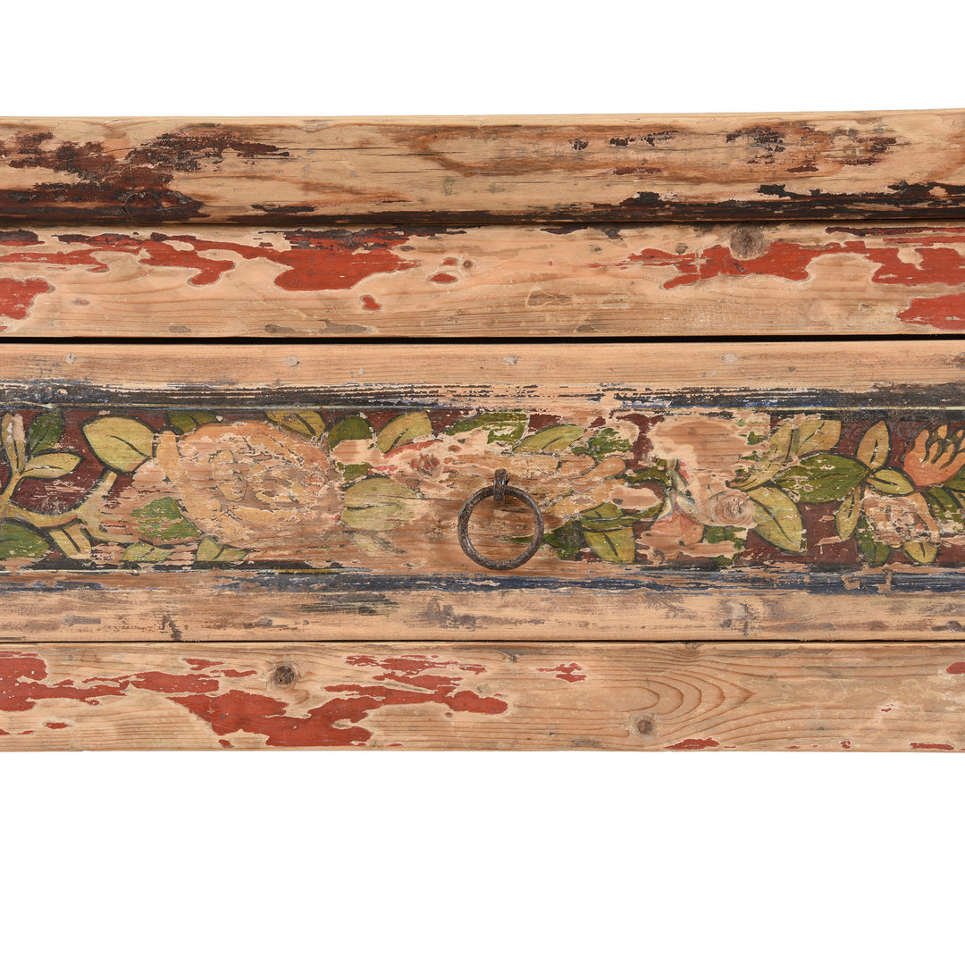 Paintwork Detail Of Painted Altar Table From Mongolia - 19thC | Indigo Antiques