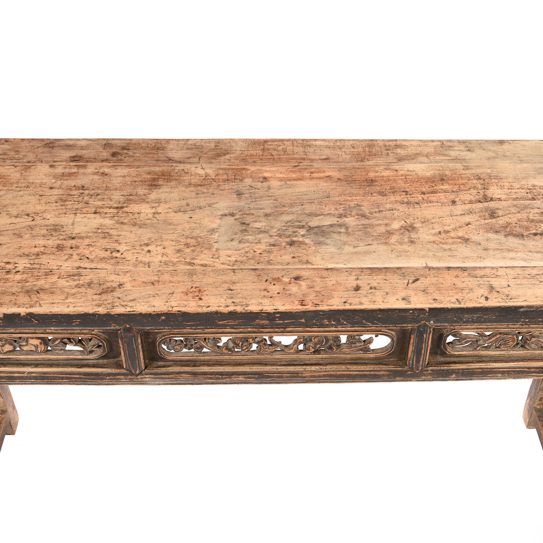 Surface Top Detail From Painted Chinese Altar Table From Mongolia - 19thC | Indigo Antiques