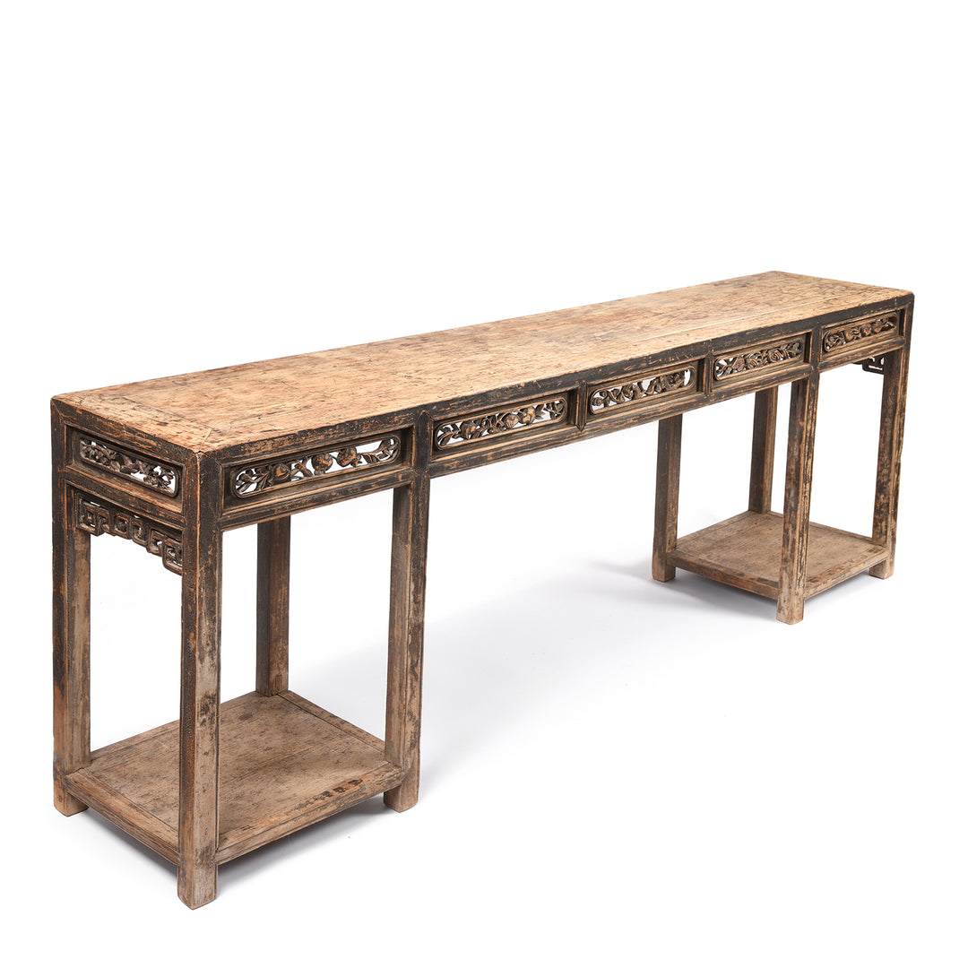 Painted Chinese Pedestal Altar Table From Shanxi - 19thC | Indigo Antiques