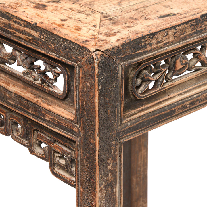 Carving And Joinery Detail From Painted Chinese Altar Table From Mongolia - 19thC | Indigo Antiques