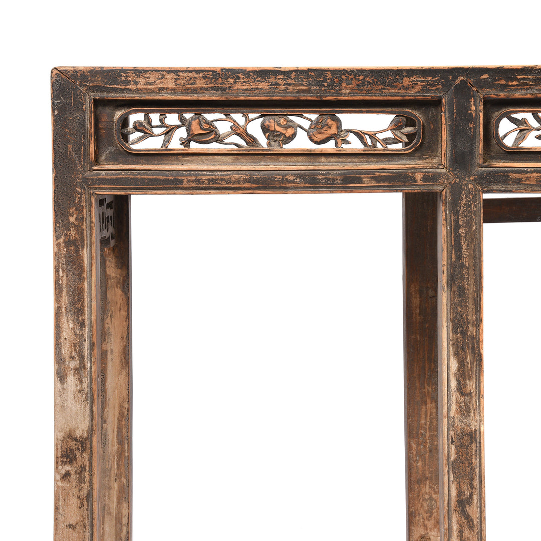 Corner View Of Painted Chinese Altar Table From Mongolia - 19thC | Indigo Antiques