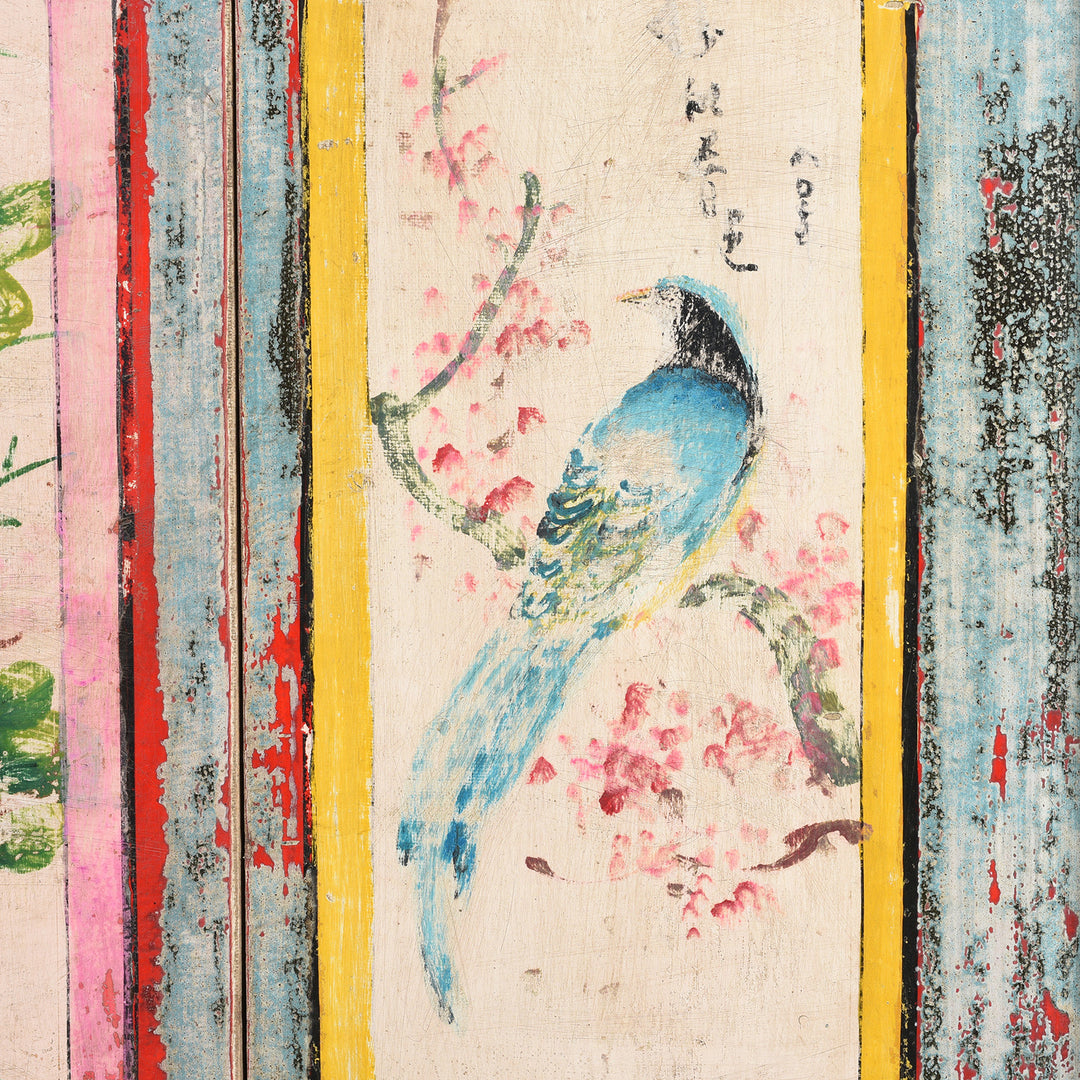 Paintwork Detail From 2 Door Painted Mongolian Sideboard - Ca 1920 | Indigo Antiques