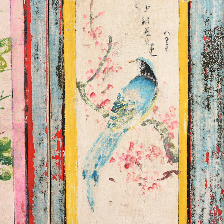 Paintwork Detail From 2 Door Painted Mongolian Sideboard - Ca 1920 | Indigo Antiques