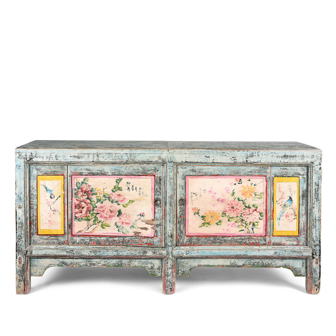 2 Door Painted Mongolian Sideboard - Ca 1920 | Indigo Antiques
