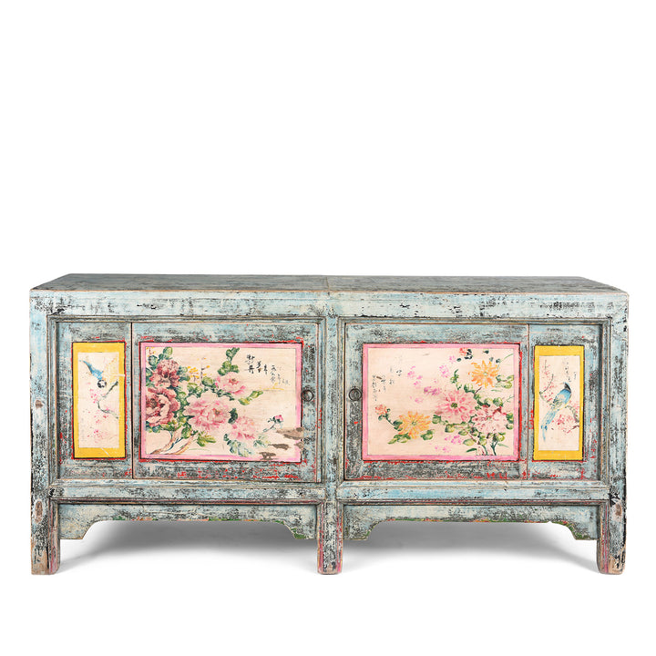 2 Door Painted Mongolian Sideboard - Ca 1920 | Indigo Antiques