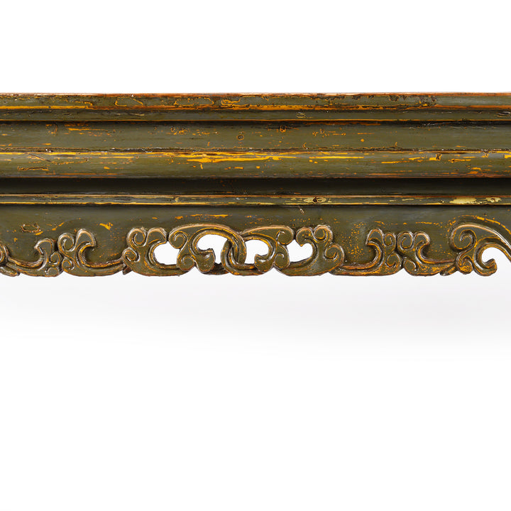 Carving Detail Form Antique Painted Elm Altar Table From Qinghai -19th Century | Indigo Antiques